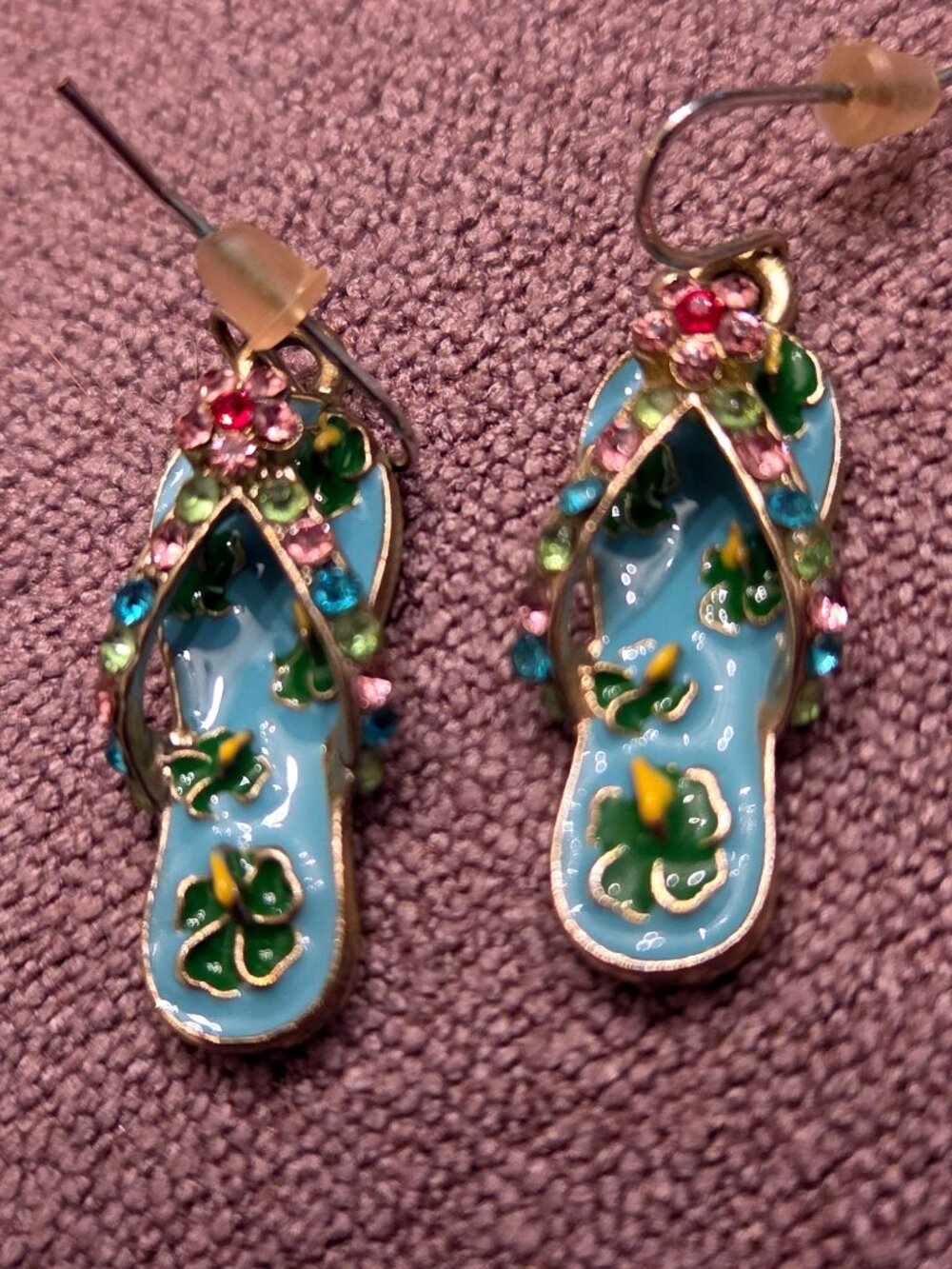 Flip-Flop Dangle Earrings - Enamel - NWOT
